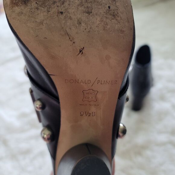 Donald J. Pliner Black Ankle Boots with Silver Studs - Picture 5 of 8